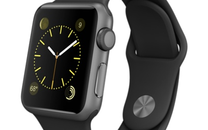 Apple Watch 38mm Space Gray Aluminum Case with Black Sport Band